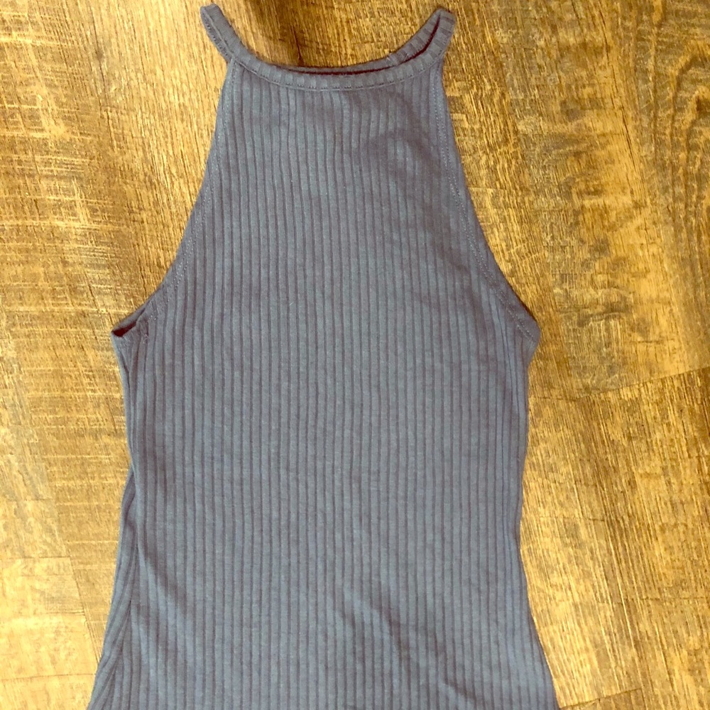 blue tank top